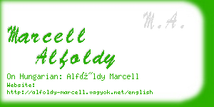 marcell alfoldy business card