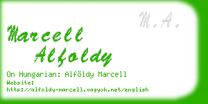 marcell alfoldy business card